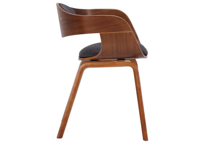 Chaise visiteur Kingston en tissu noyer/gris clair