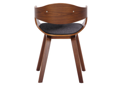 Chaise visiteur Kingston en tissu noyer/gris clair