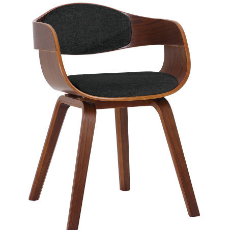 Sedia da visita Kingston tessuto noce/nero