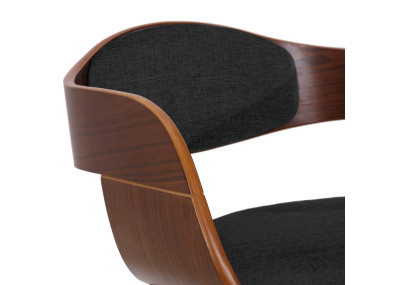 Chaise visiteur Kingston en tissu noyer/noir