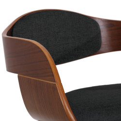 Sedia da visita Kingston tessuto noce/nero