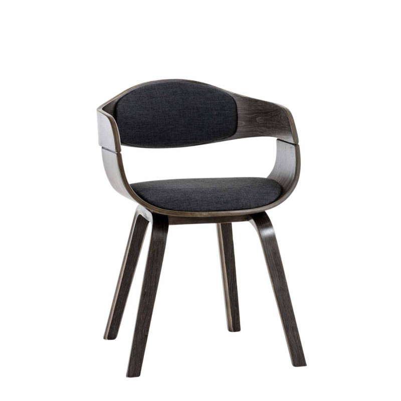 Chaise visiteur Kingston en tissu gris/gris foncé