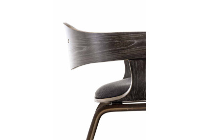 Chaise visiteur Kingston en tissu gris/gris foncé