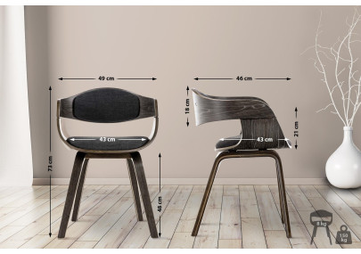 Silla de visitante Kingston tela gris/gris oscuro