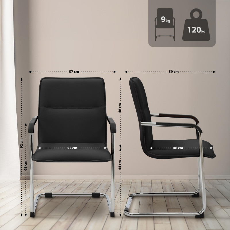 Set di 2 sedie visitatore Seattle nere