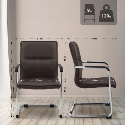 Lote de 2 sillas de visitante Seattle marrones