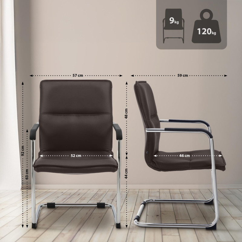 Lote de 2 sillas de visitante Seattle marrones