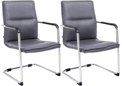Ensemble de 2 chaises visiteurs gris Seattle