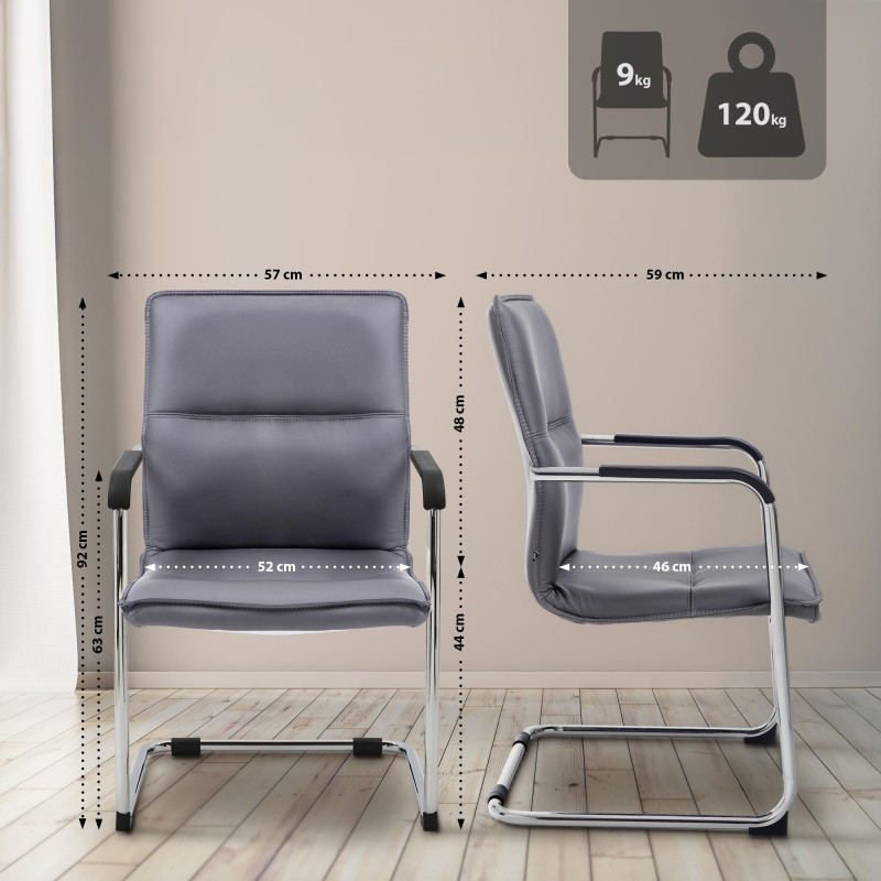 Set di 2 sedie visitatore Seattle grigie