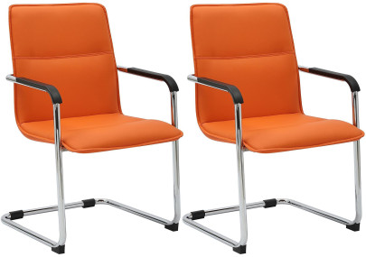 Ensemble de 2 chaises visiteurs orange Seattle