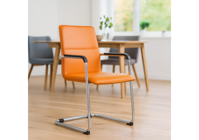 Ensemble de 2 chaises visiteurs orange Seattle
