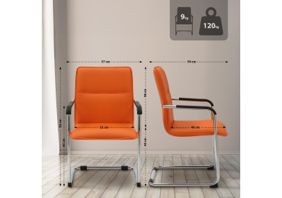 Ensemble de 2 chaises visiteurs orange Seattle