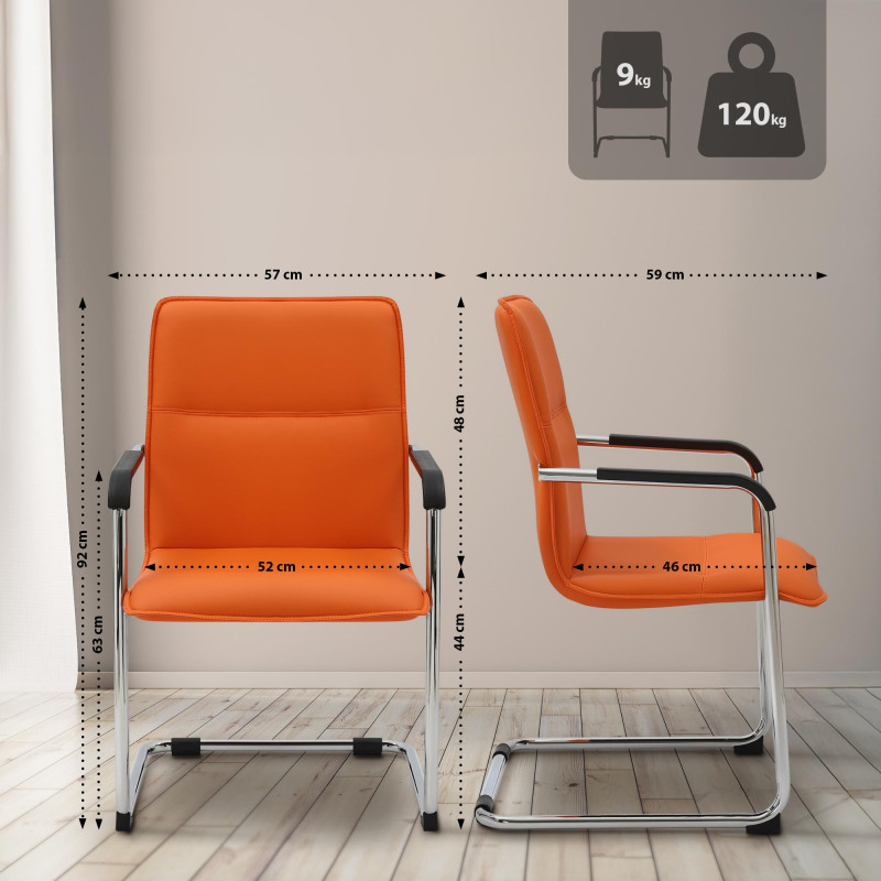 Set di 2 sedie visitatore Seattle arancioni