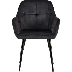 Chaise visiteur Emia velours noir