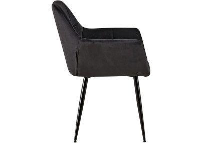 Chaise visiteur Emia velours noir