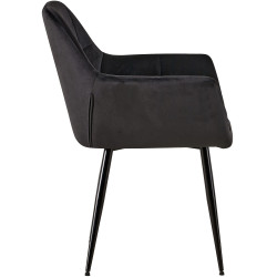 Chaise visiteur Emia velours noir