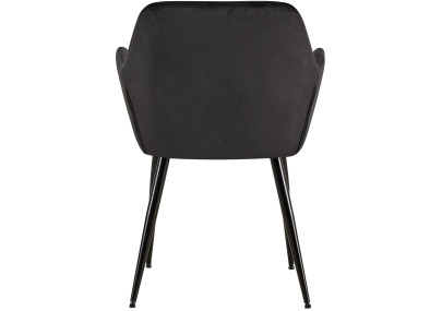 Chaise visiteur Emia velours noir