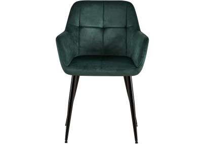Fauteuil visiteur Emia en velours vert