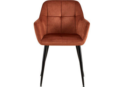 Fauteuil visiteur Emia, velours, marron