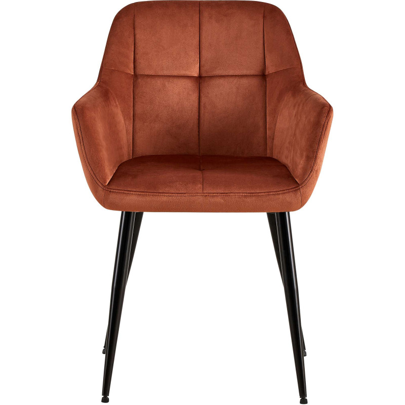 Sedia da visita Emia in velluto marrone