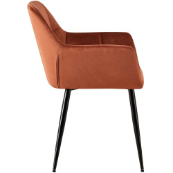 Sedia da visita Emia in velluto marrone