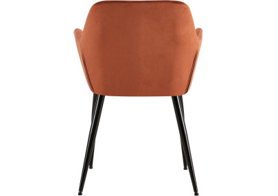 Fauteuil visiteur Emia, velours, marron