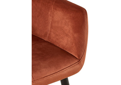 Chaise visiteur Emia velours marron