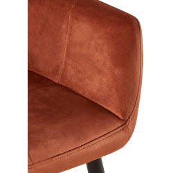 Fauteuil visiteur Emia, velours, marron