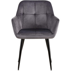 Silla de visita Emia terciopelo gris