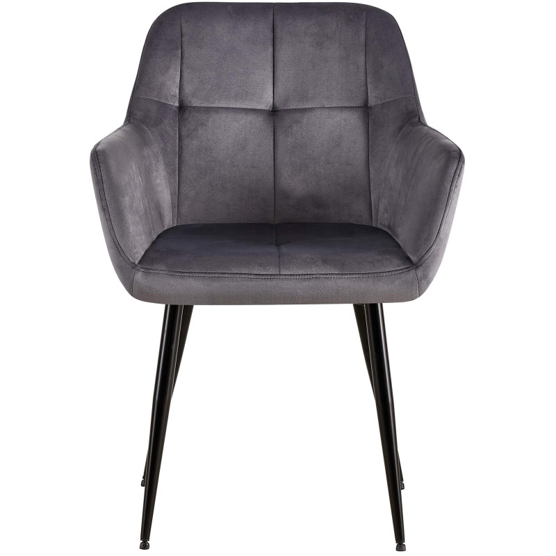 Silla de visita Emia terciopelo gris