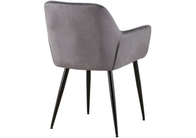 Fauteuil visiteur Emia, velours gris