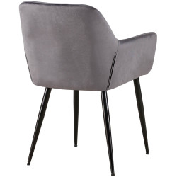 Silla de visita Emia terciopelo gris
