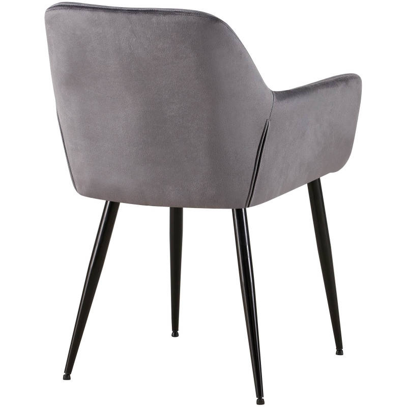 Silla de visita Emia terciopelo gris