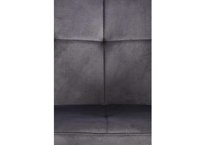 Fauteuil visiteur Emia, velours gris