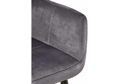 Fauteuil visiteur Emia, velours gris