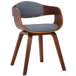 Fauteuil visiteur Kingston en similicuir noyer/gris