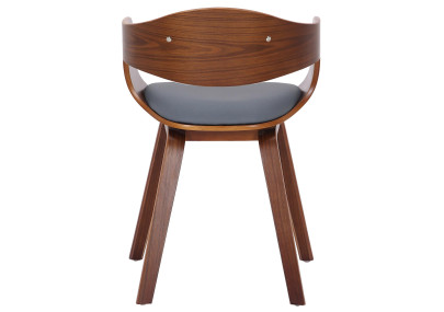 Fauteuil visiteur Kingston en similicuir noyer/gris