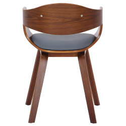 Chaise visiteur Kingston, cuir synthétique, noyer/gris