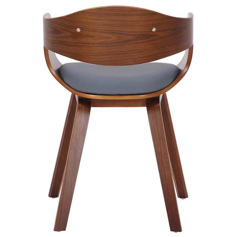 Fauteuil visiteur Kingston en similicuir noyer/gris