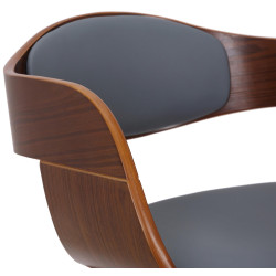 Fauteuil visiteur Kingston en similicuir noyer/gris