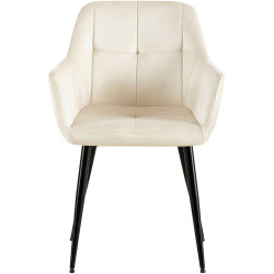 Silla de visita Emia terciopelo crema