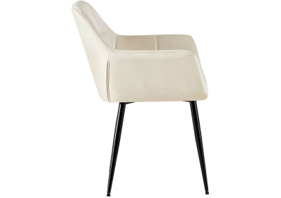 Chaise visiteur Emia velours crème
