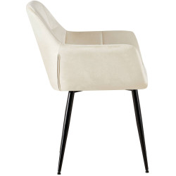 Silla de visita Emia terciopelo crema