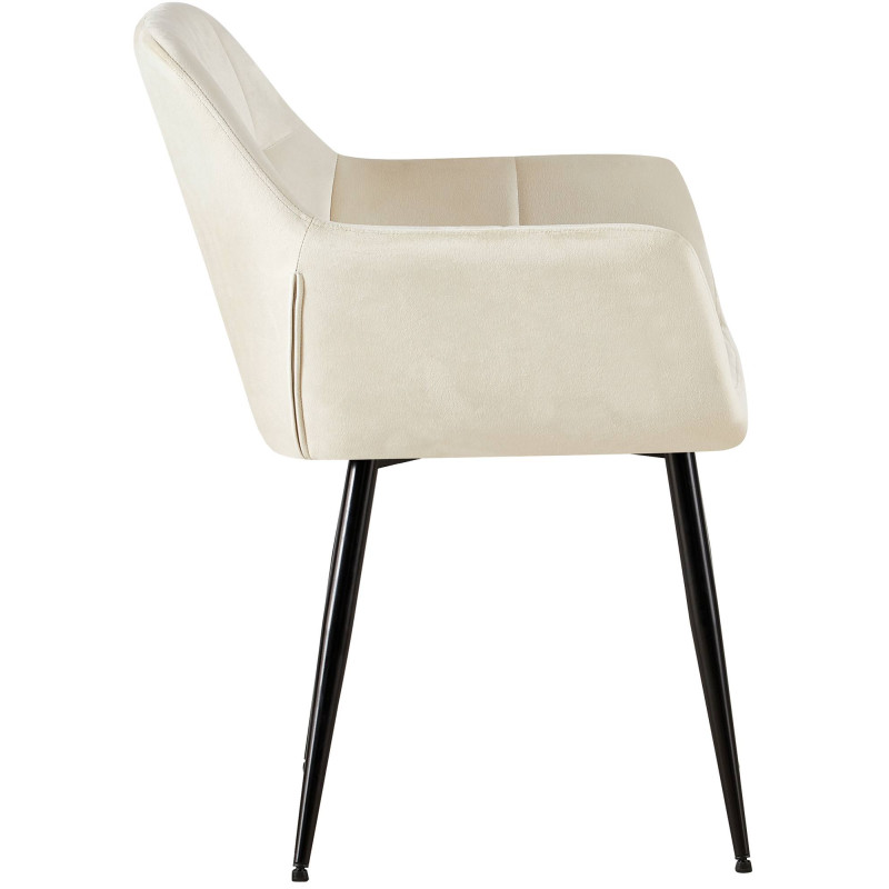 Silla de visita Emia terciopelo crema