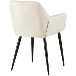 Silla de visita Emia terciopelo crema