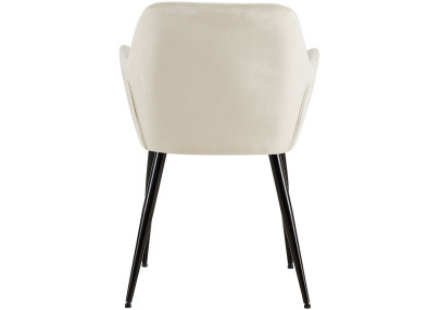 Fauteuil visiteur Emia en velours crème