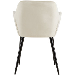 Silla de visita Emia terciopelo crema