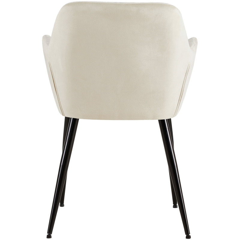 Fauteuil visiteur Emia en velours crème