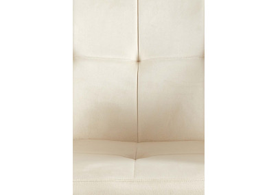 Fauteuil visiteur Emia en velours crème