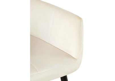 Chaise visiteur Emia velours crème